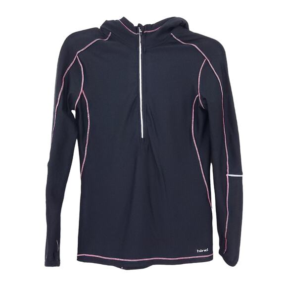 Hind Quarter Zip Athletic Jacket Medium Women Black Pink Long Sleeve Coat - Picture 1 of 3